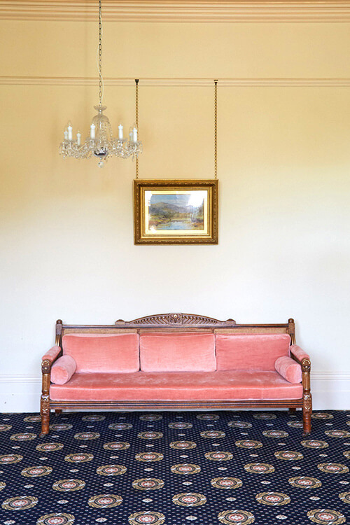 Bergére sofa, chair, restored and re- upholstered for the Mansion House, Clifton, Bristol and bespoke carpet design - i.d.space